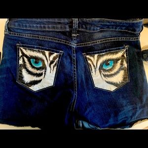 Arizona upcycled hand painted jean shorts